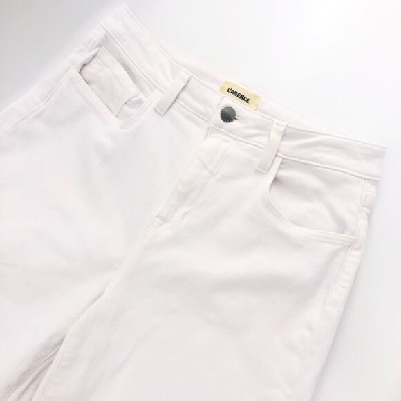 L'agence Danica High-rise Wide-leg Jeans in Blanc 27 - Picture 2 of 12